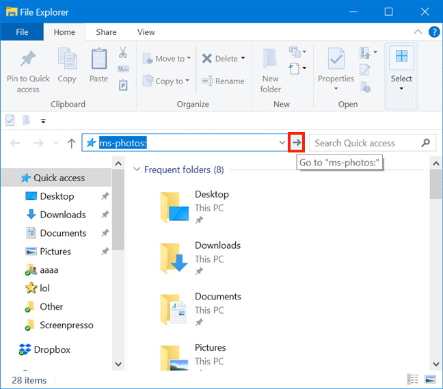 Sử dụng File Explorer để mở ứng dụng Ảnh