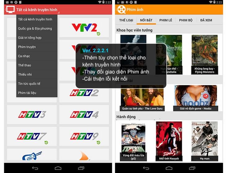 Phần mềm xem tivi trực tuyến trên điện thoại Android