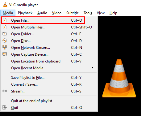 Mở tệp video trong VLC