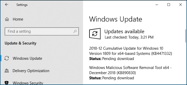 Đi tới Windows Update để xem liệu bản cập nhật 1903 có sẵn không
