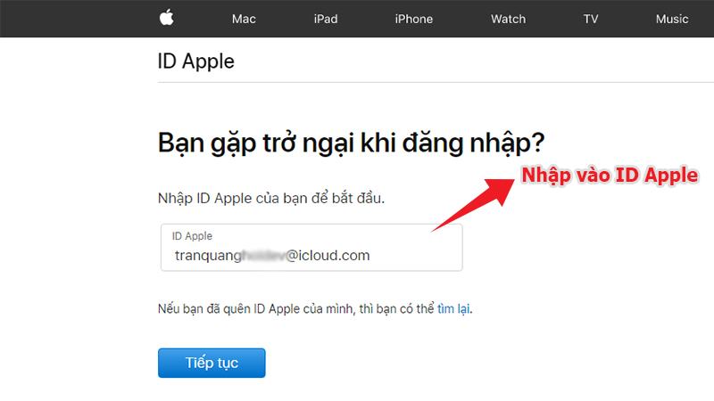 Cách khôi phục mật khẩu iCloud Apple ID bị mất