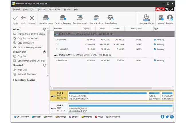 Kiểm tra MiniTool Partition Wizard Free v11.5