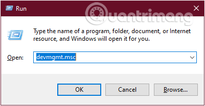 Sử dụng mã "devmgmt.msc" và nhấn ENTER để chạy lệnh gọi Trình quản lý thiết bị Windows