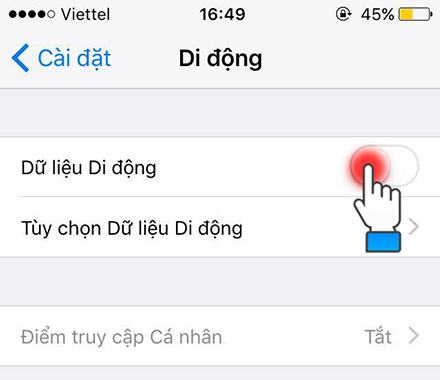 Tắt dữ liệu di động