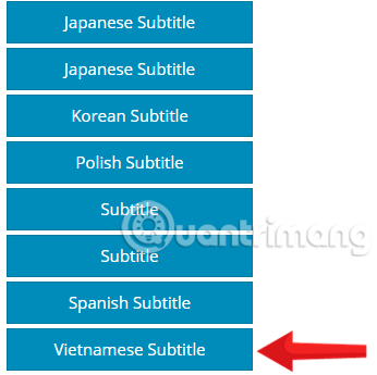 Chọn ngôn ngữ phụ đề video bạn muốn tải xuống