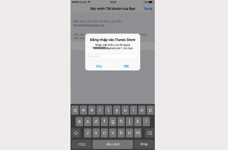 Đăng nhập lại bằng tài khoản Apple ID mới tạo của bạn.