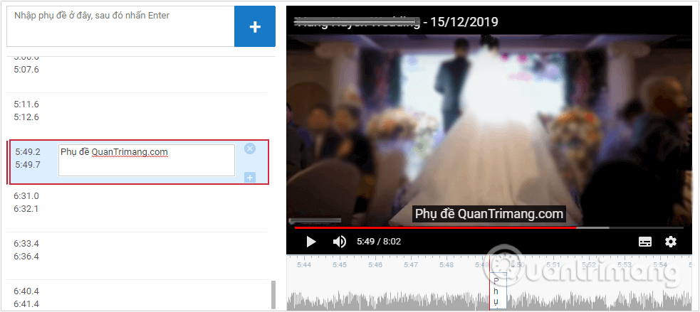 Tạo phụ đề với Youtube