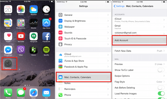 Làm cách nào để thêm Tài khoản Google (Gmail và Danh bạ) cho iPhone 6 và iPhone 6 Plus?