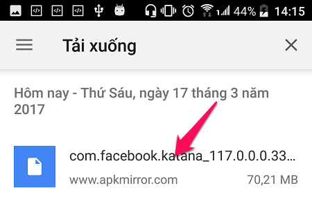 Cài đặt bản demo Facebook