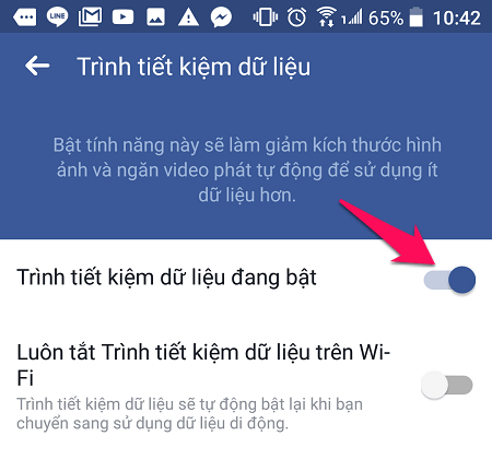 Kích hoạt các chức năng để tiết kiệm dữ liệu