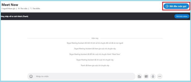 Nhấn Bắt đầu cuộc gọi để bắt đầu cuộc gọi nhóm