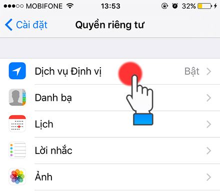 Chọn Dịch vụ Vị trí