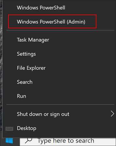 Nhấp vào Windows PowerShell (Quản trị viên).