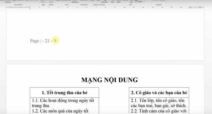Bất kỳ phân trang nào trong Word 2016 