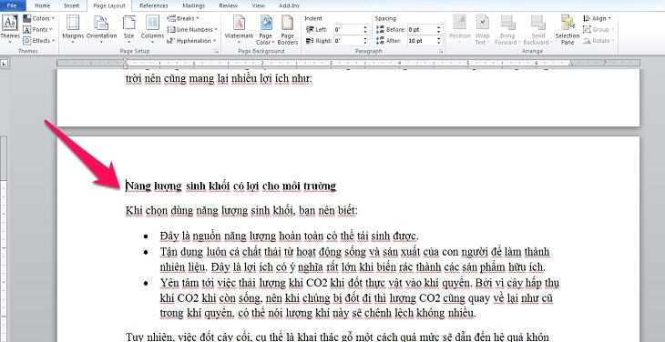 Chọn trang bạn muốn được đánh số đầu tiên