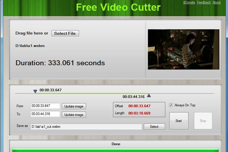 Máy cắt video miễn phí