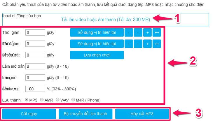 Cắt nhạc trực tuyến bằng trình cắt mp3