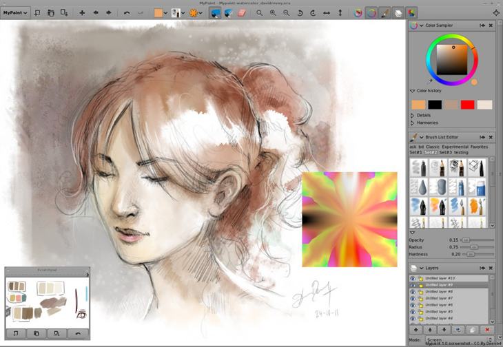 Tùy chỉnh bàn chải và tiện ích trong MyPaint