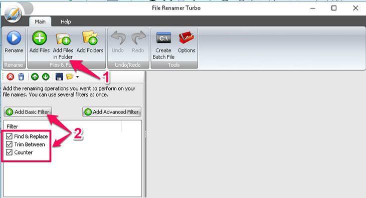 Phần mềm File Renamer Turbo - Bước 1