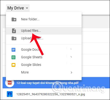 Tải tệp hình ảnh lên Google Drive