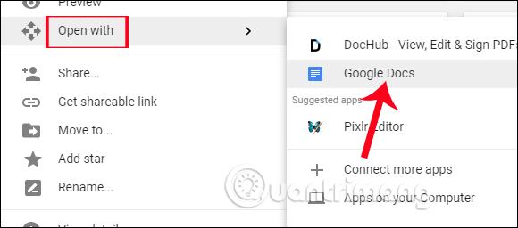 Mở hình ảnh bằng Google Tài liệu