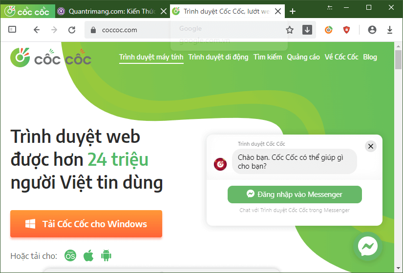 Trình duyệt web tiếng Việt: Cốc Cốc