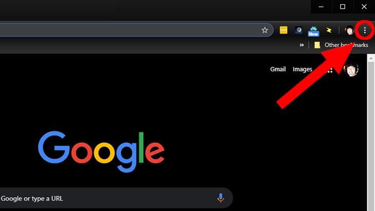 Mở Google Chrome và nhấp vào biểu tượng dấu chấm lửng