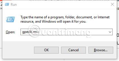 Để tắt dịch vụ, trong cửa sổ Run, nhập gpedit.msc và nhấn Enter
