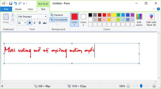 Viết câu trong Paint