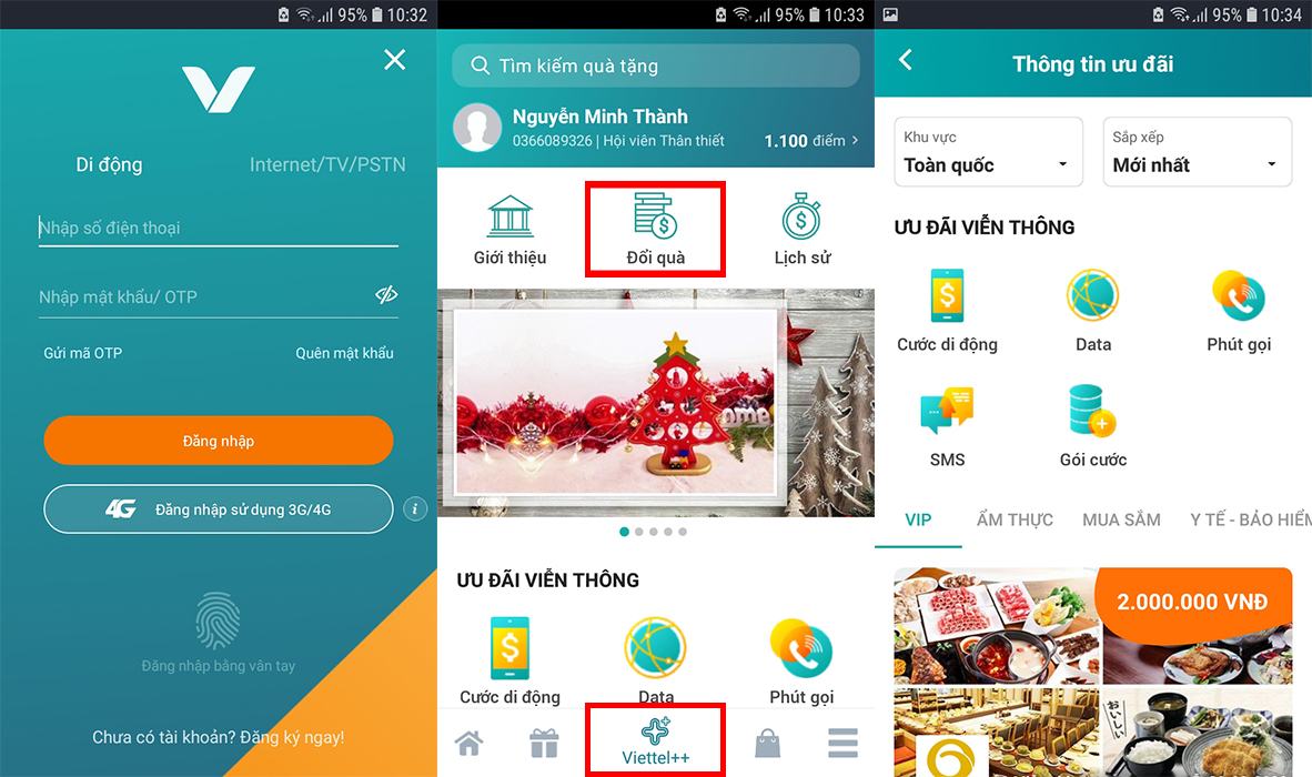 Đăng nhập My Viettel, nhấp vào Viettel ++ và thay đổi ưu đãi
