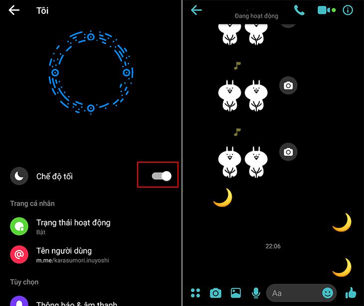 Hướng dẫn kích hoạt chế độ tối trên màn hình Messenger