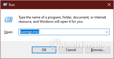 Nhập lệnh lusrmgr.msc để mở cửa sổ Local Users and Groups