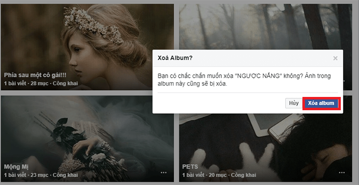 Nhấn Xóa