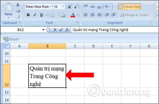 Kết hợp Excel bằng dấu ngắt dòng