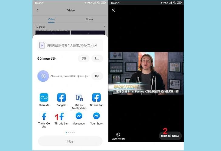 Nhấp vào Chia sẻ ngay