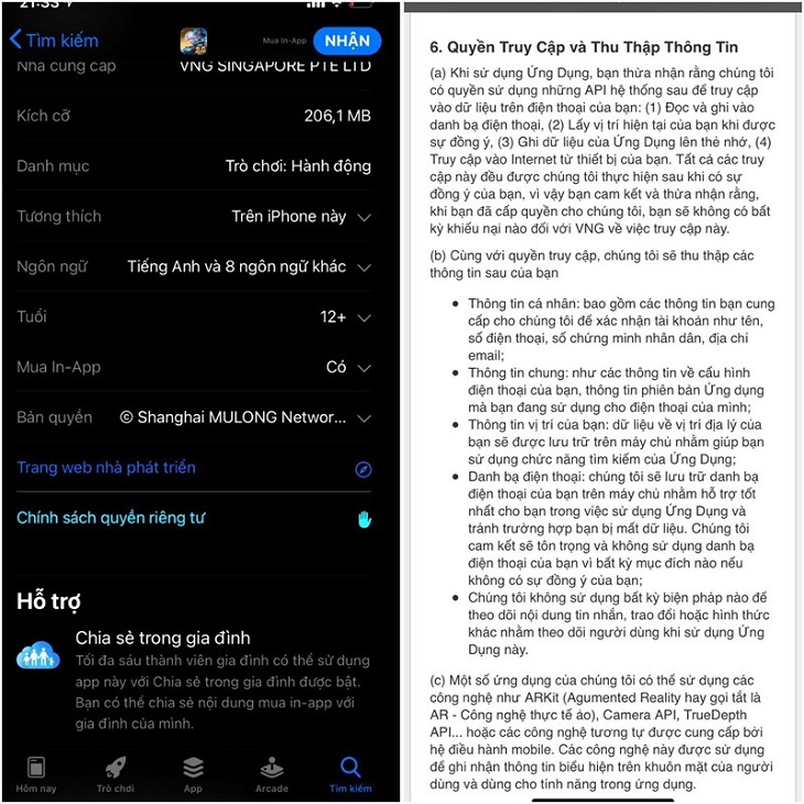 Xem quyền ứng dụng
