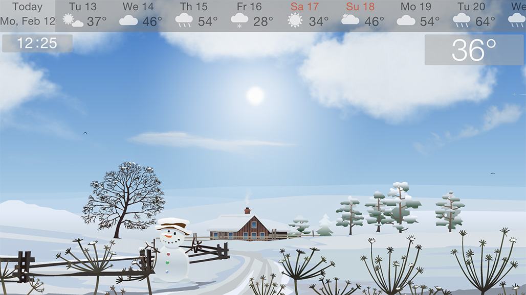 Giao diện người dùng của YoWindow Weather rất đẹp