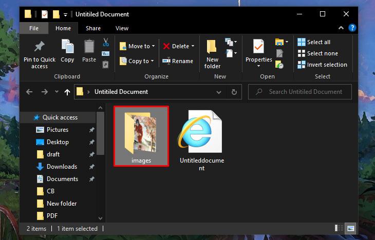 Giải nén tệp zip và điều hướng đến thư mục ảnh để lấy ảnh