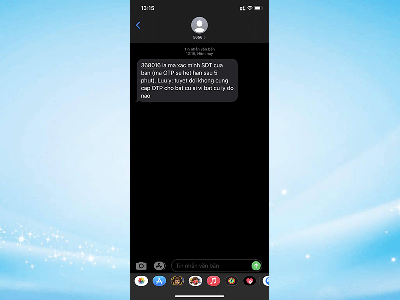 Nhận OTP qua SMS trên điện thoại của bạn