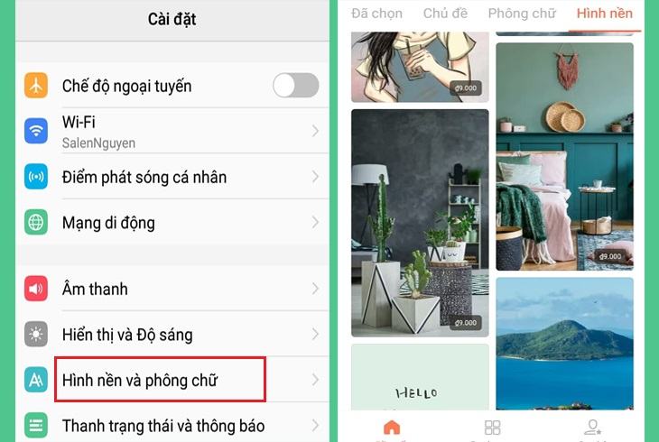 Thay đổi giao diện chính thành Android
