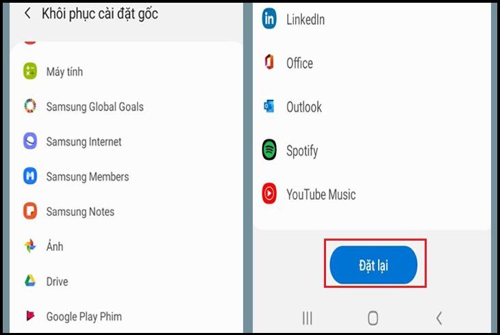 Cài đặt lại hệ thống giống như khi bạn mới mua điện thoại Samsung