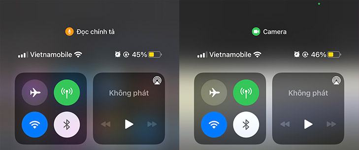 Lưu ý ứng dụng được sử dụng cho micrô hoặc máy ảnh của thiết bị