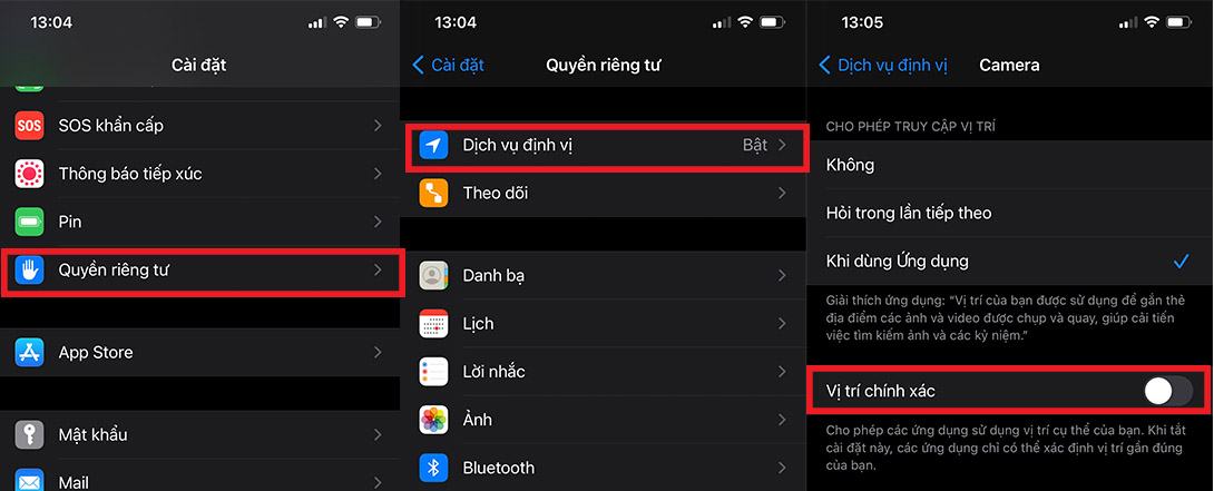 Chỉ chia sẻ vị trí gần đúng