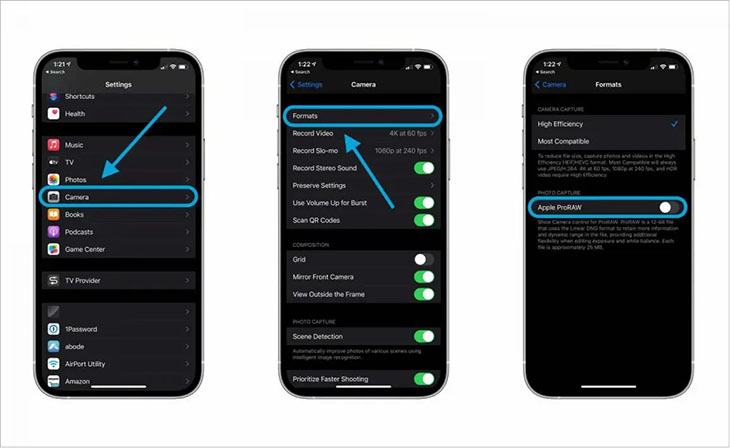 Cách kích hoạt Apple ProRAW