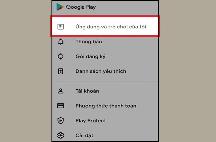 Chọn Ứng dụng và trò chơi của tôi.