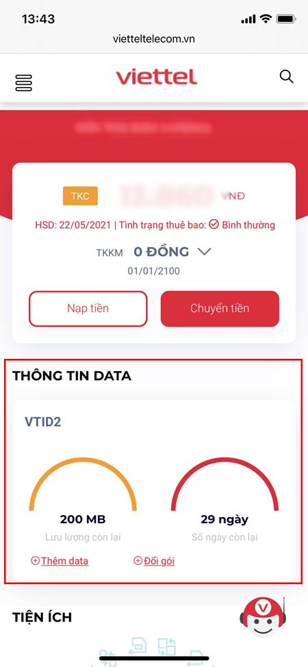 Xem lưu lượng truy cập còn lại
