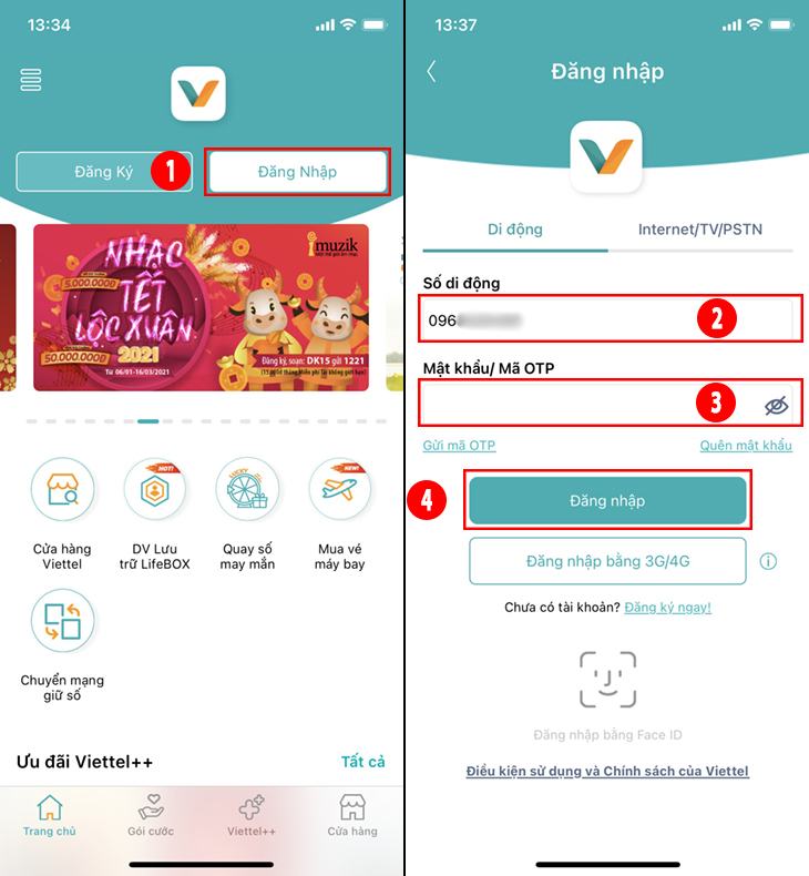 Đăng nhập vào tài khoản Viettel của tôi
