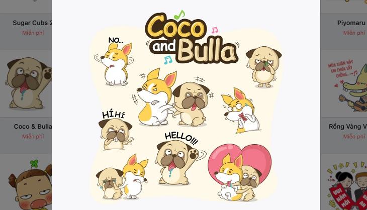 Sticker Zalo Coco và Bulla