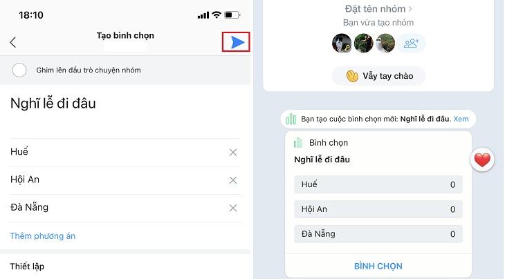 Nhấp vào nút Tạo