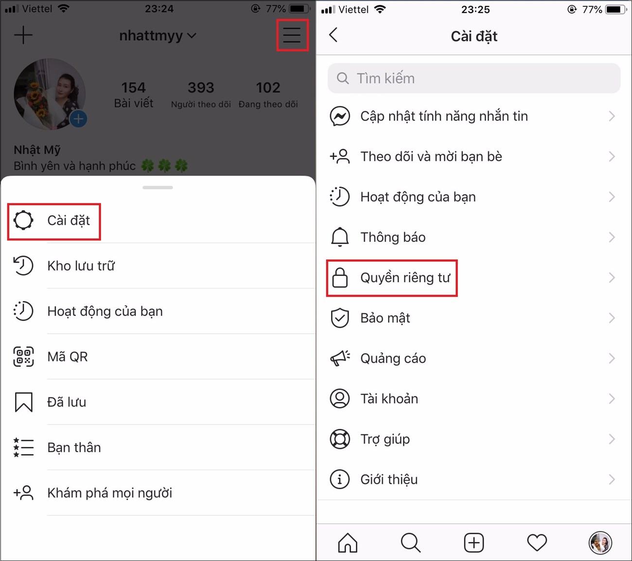 Cách chặn chia sẻ câu chuyện
